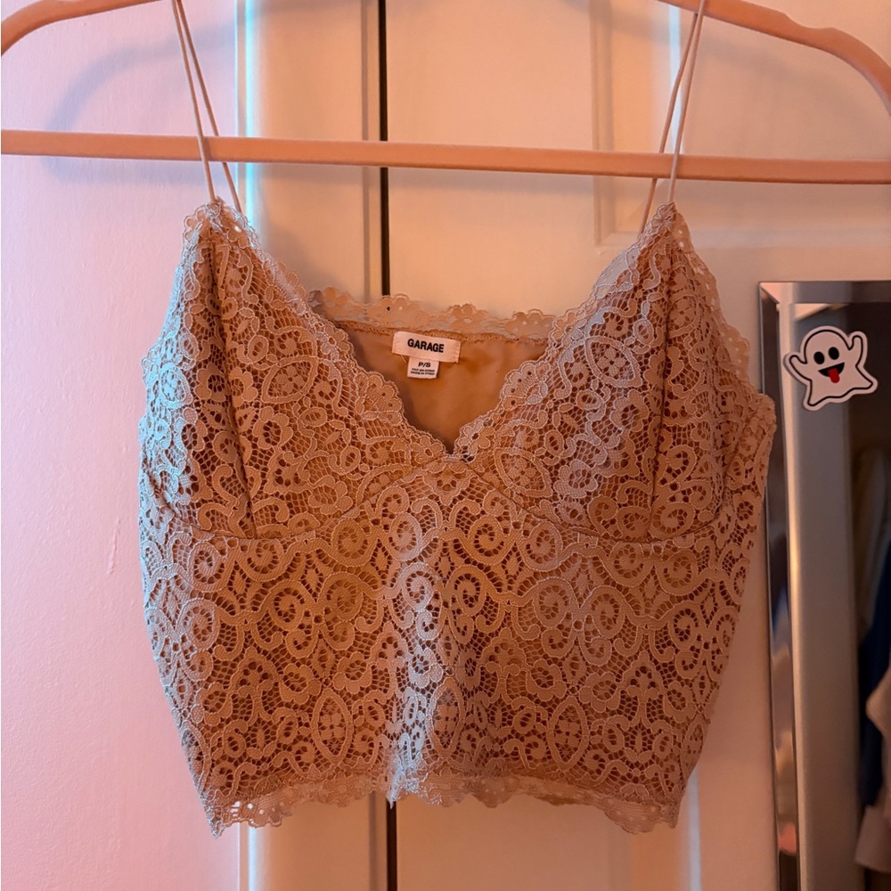 Garage Blush Lace Crop Top